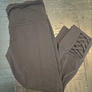 Athleta Black Leggings with Stylish Detail